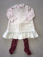 JACADI Ensemble 3 Pieces Liberty Robe + Tee-shirt + Collants 18 Mois