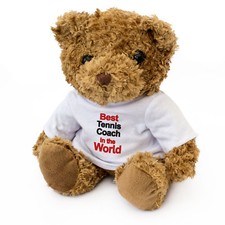 Neuf - Meilleur Tennis Coach IN The World - Ours en Peluche Mignon Cadeau Prix