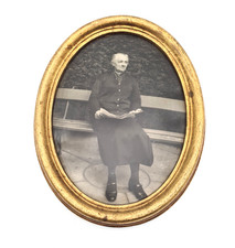 Ancien cadre photo ovale en