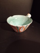 Charles VOLTZ Coupelle caquelon  céramique poly chrome 50's  french riviera