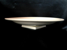 rare ASSIETTE MONTEE socle carré Faience Ivoire Plat à Gateau CREIL & MONTEREAU