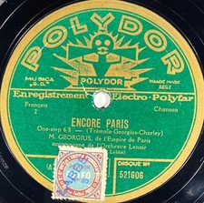 Georgius : Encore Paris / Un flirt et puis c'est tout 78 tours POLYDOR 521.606