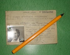 Carte d'Interné Politique WW2