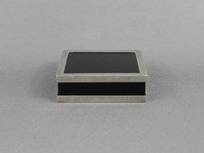 Lucite & silver metal box, Vintage 1970s, Square decorative box, Italian design