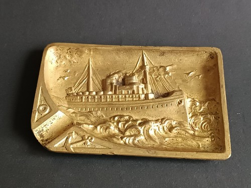 Cendrier bronze dore - **cendrier,