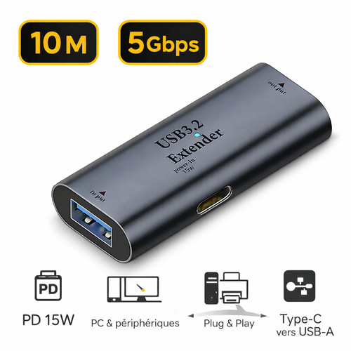 Extenseur usb type c vers - extenseur,