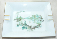 LE PAVILLON DE LA PORCELAINE LIMOGES CENDRIER EN PORCELAINE PEINT