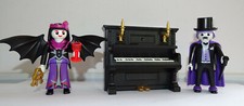 PLAYMOBIL CUSTOM PERSONNAGE SPECIAUX2 VAMPIRES AVEC CAPE AILES ET PIANO / ORGUE