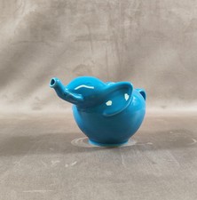 Théière en forme d'éléphant Lipton en céramique bleu Made in France Vintage 1980