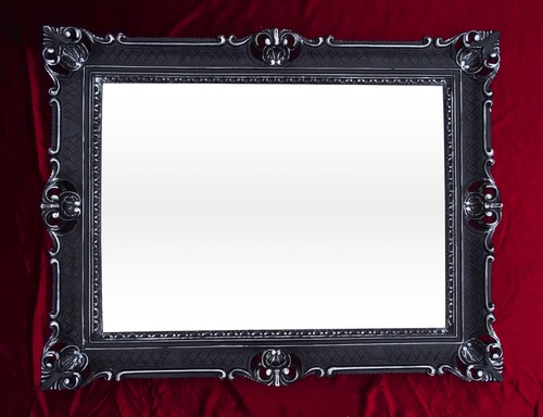 Xxl miroir mural noir argent - mural,