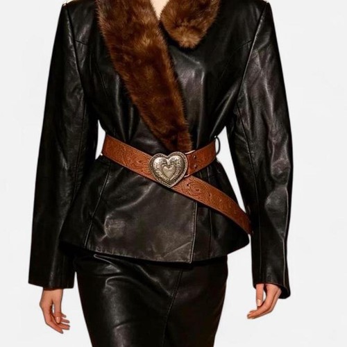 Veste cuir véritable pour - en,