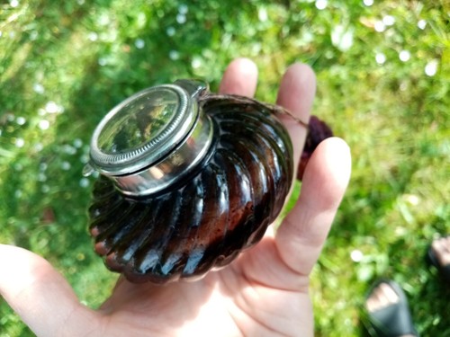 Ancien encrier verre style - en,