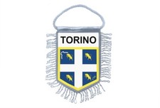 fanion mini drapeau pays voiture decoration souvenir blason turin torino italie