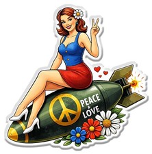 STICKER PINUP BOMBE BOMB PAIX