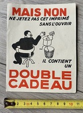 Rare publicité cartonnée ancienne - lame de rasoir Leresche - Avec vraie lame !!