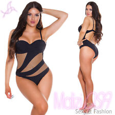 Monokini Maillot De Bain Sexy Entier Femme Swimwear Noir Mode Plage Trikini