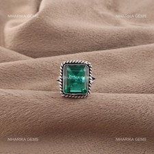 925 Argent Rectangle Labo Vert