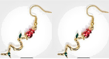 Boucles serpent doré & rose
