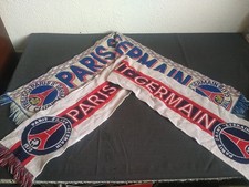 Lot Ancienne echarpe foot vintage old scarf PSG PARIS Saint Germain Liv Offerte 