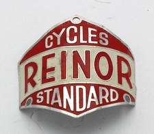 Plaque cadre vélo Cycles Reinor headbadge vintage Peugeot herse ancien