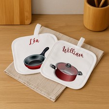 Manique(s) de cuisine personnalisée(s) avec prénom(s)