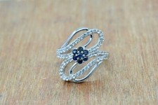 Véritable Saphir Bleu Halo