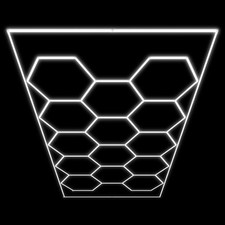 Ensemble de Plafonniers LED Hexagonaux Haute Luminosité – 615W, 83 640 lm, Cadre