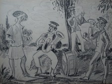 Dessin  MUSICIENS SCENE