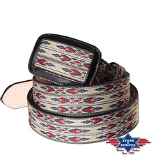 WG-111  Ceintures western country en cuir STARS & STRIPES homme/femme