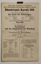 Bayreuth Festival 1904 Programme Musique Opéra Classique