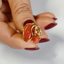 Bague Femme Vrai Corail Rouge