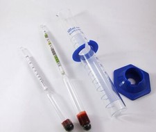 Alcoomètre 100% + Densimètre SG + Eprouvette en verre 100ml - SET