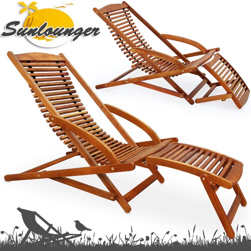 Chaises longues bois - 2x,