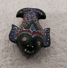 Petite Boîte À Pillules En Bois - Forme Poisson Peint À La Main (Réf : CH37  )