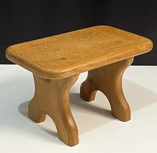 Petit tabouret banc vintage en bois de chêne