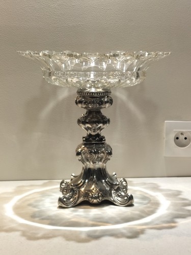 Grande coupe cristal sur pied