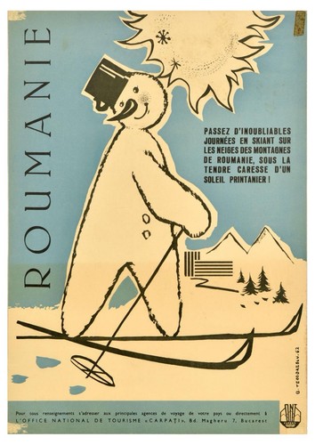 Affiche poster roumanie ski - poster,