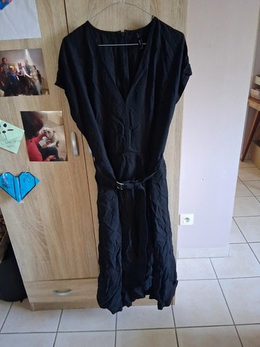 Robe longue noire mango