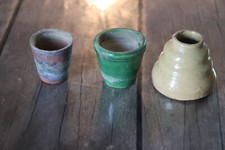 anciens Petits pots en terre cuite , miniature ,fleurs, cactus