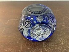 Presse papier bleu étoile Val Saint Lambert modèle4