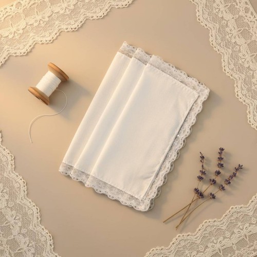 Pièces mouchoir blanc à - 6,