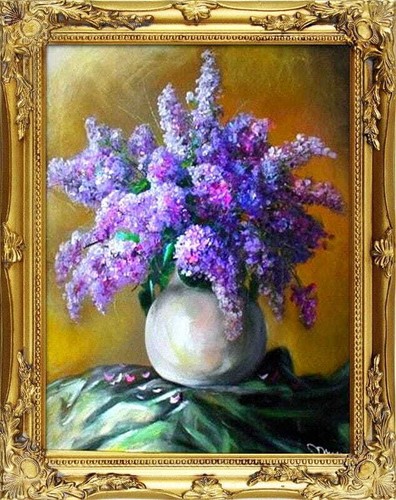 Fleurs peinture huile - À, l'huile