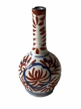 Vase en Porcelaine à Long Col Miniature Japon Imari XIX ème Circa 1800 Japanese