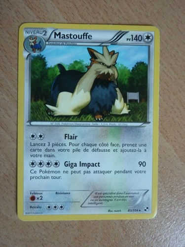 Carte pokémon rare - carte, mastouffe