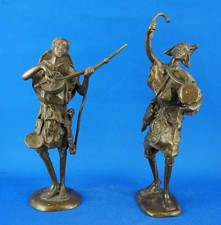 BÉNIN Sculpture bronze Ancien Rare Couple musiciens Art africain 1800 XIX