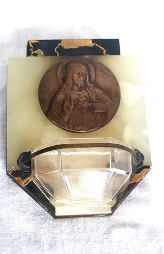 Benetier jesus christ bronze - benetier,