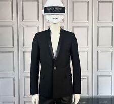 UltraRare & Great Saint Laurent AW13 Hedi Slimane  Leather Lapels Wool Blazer