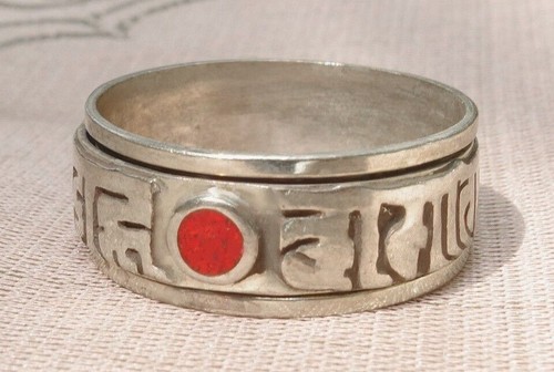 Bague ronde argent tibet - tibet, motif