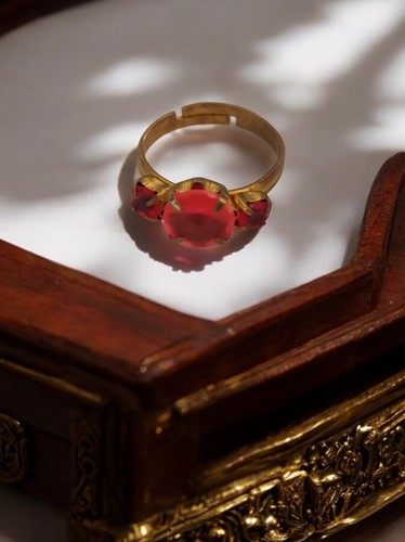 Bague vintage rétro dorée