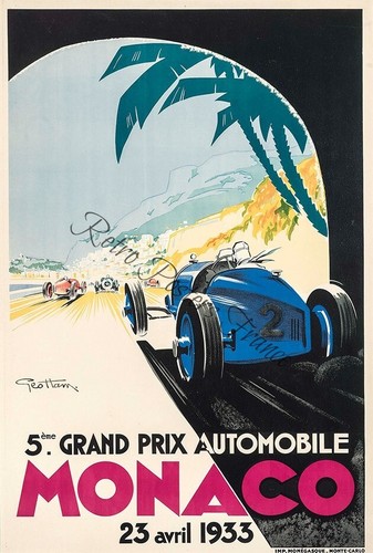 Affiche retro monaco avril - affiche,